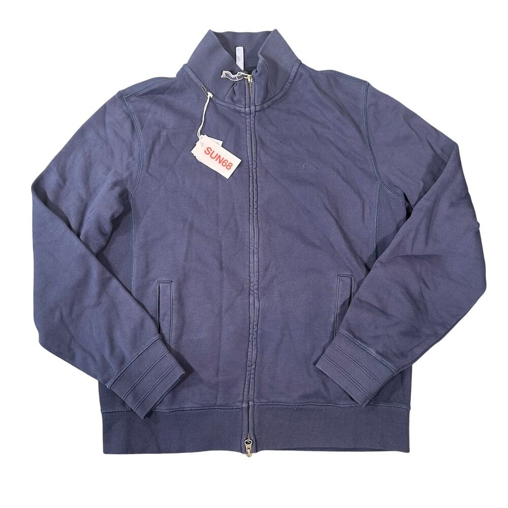 Sun68 Men's Navy Cotton Zip Up Jacket Size L